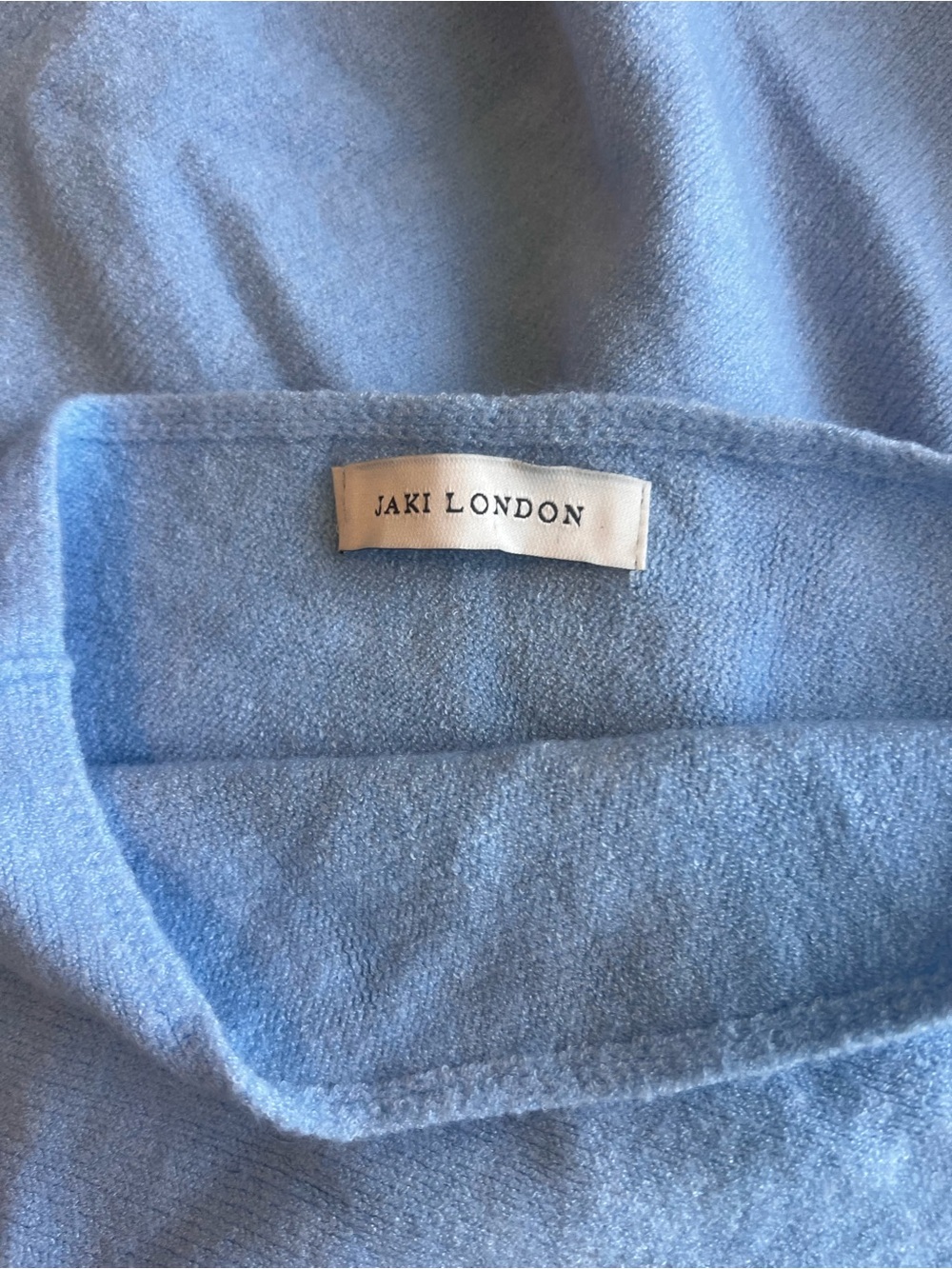 Light Blue Off-the-Shoulder Relaxed Knit Sweater - Picture 4 of 5